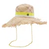 Maison Michel Ladies Yellow Big New Kendall Tie Dye Ribbon Hat