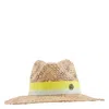 Maison Michel Ladies Yellow Henrietta Straw Fedora Hat