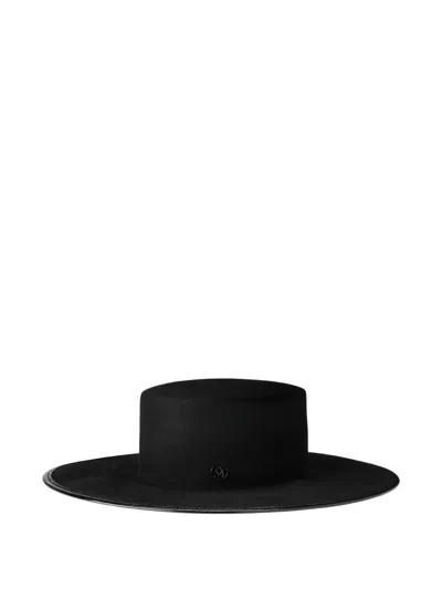 Maison Michel Lana Logo-plaque Hat In Black