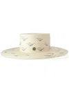 Maison Michel Brune Logo-plaque Straw Hat In Neutrals