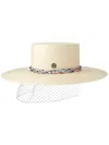 Maison Michel Lana Veil Straw Hat In Neutrals