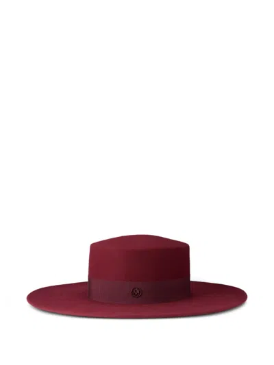 Maison Michel Lana Wool-felt Hat In Burgundy
