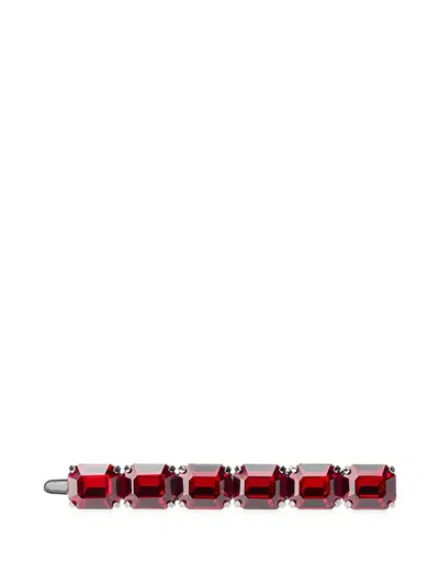 Maison Michel Lexie Crystal-embellished Hair Clip In Red