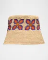 Maison Michel Lila Flower Crochet Bucket Hat In Natural Multi