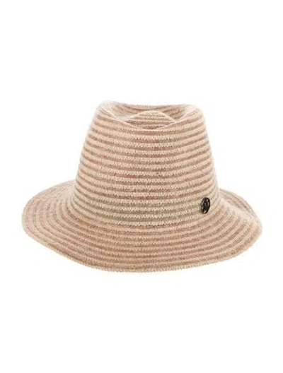 Pre-owned Maison Michel Linen Fedora Hat In Neutrals