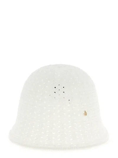 Maison Michel White Lison Knitted Bucket Hat