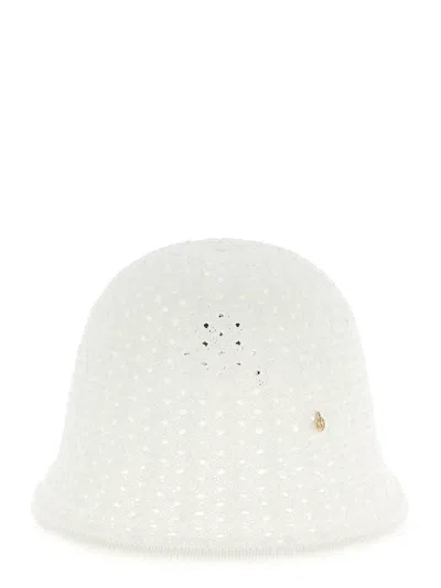 Maison Michel White Lison Knitted Bucket Hat
