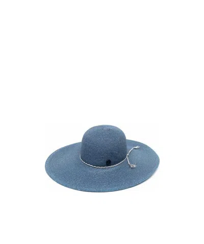 Maison Michel Logo Hat In Blue
