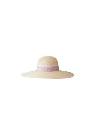 Maison Michel Logo Hat In Nude