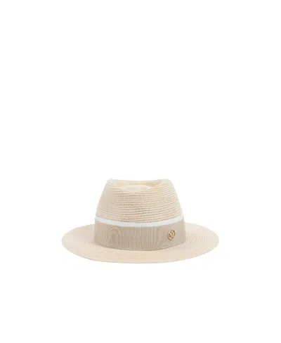 Maison Michel Logo Plaque Andre Hat In Neutral