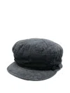 Maison Michel Logo-plaque Beret In Black