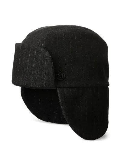 Maison Michel Logo-plaque Hat In Black