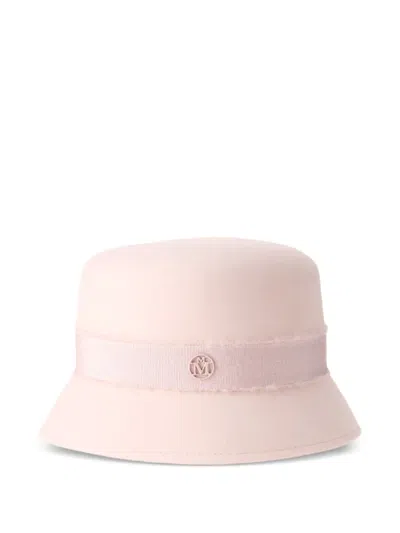 Maison Michel Logo-plaque Hat In Pink