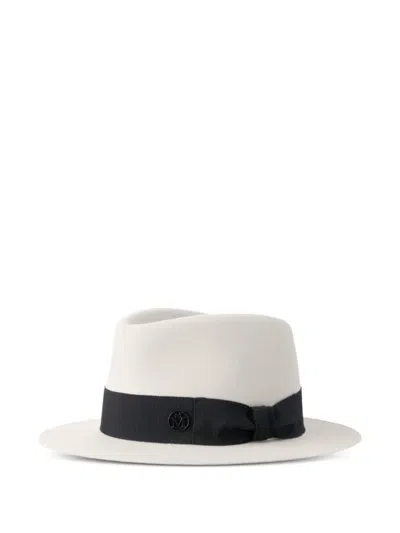Maison Michel Logo-plaque Hat In White