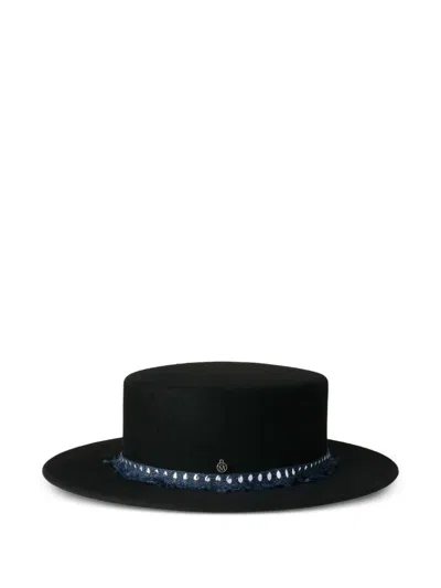 Maison Michel Logo-plaque Hat In Blue