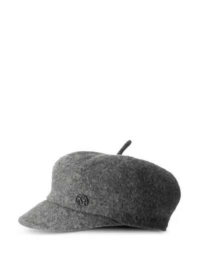 Maison Michel Logo-plaque Hat In Green