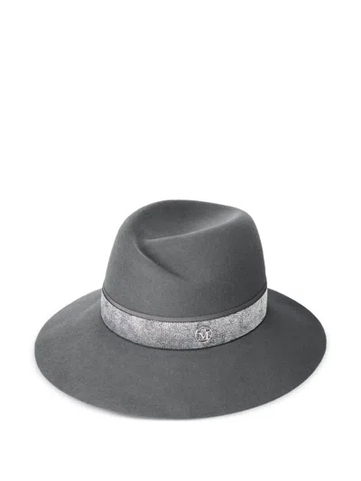 Maison Michel Logo-plaque Hat In Gray
