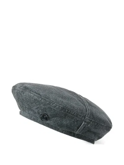 Maison Michel Logo-plaque Hat In Gray
