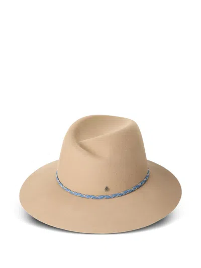 Maison Michel Logo-plaque Hat In Neutral