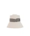 Maison Michel Logo, Plaque, Hat. In Nude
