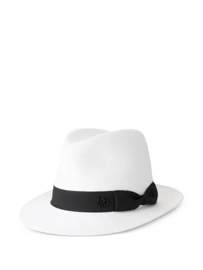 Maison Michel Logo-plaque Hat In White