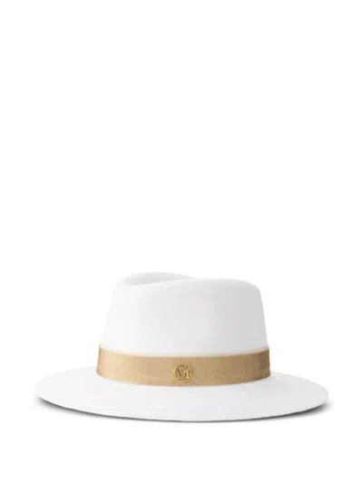 Maison Michel Logo-plaque Hat In White