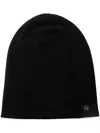 Maison Michel Loli Logo-plaque Cashmere Beanie In 黑色