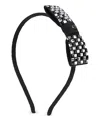 Maison Michel Mackenzie Crystal-embellishment Bow Headband In Black