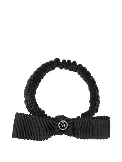 Maison Michel Maddy Bow-embellishment Hair Scrunchie In Black