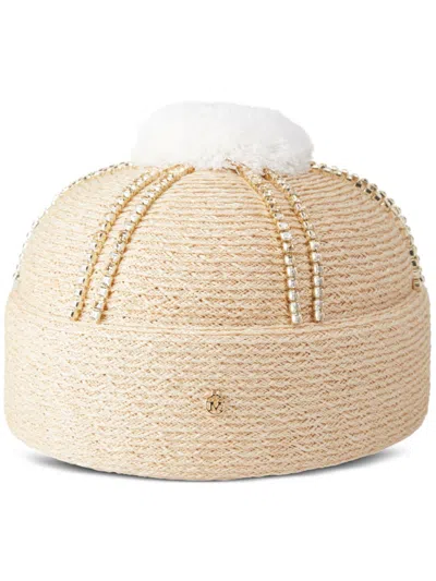 Maison Michel Mahault Hat In Neutrals