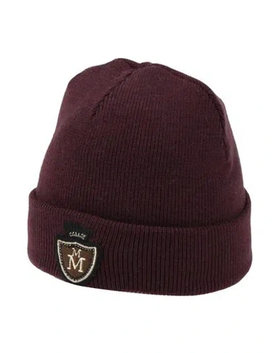 Maison Michel Man Hat Burgundy Size Onesize Cotton In Red