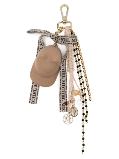 Maison Michel Martina Key Ring In Neutral