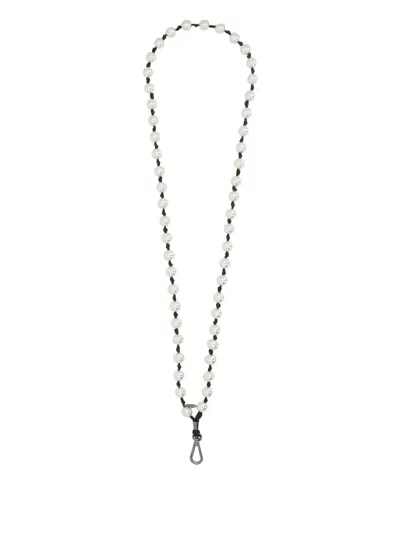 Maison Michel Martine Pearl-beaded Chain In Metallic