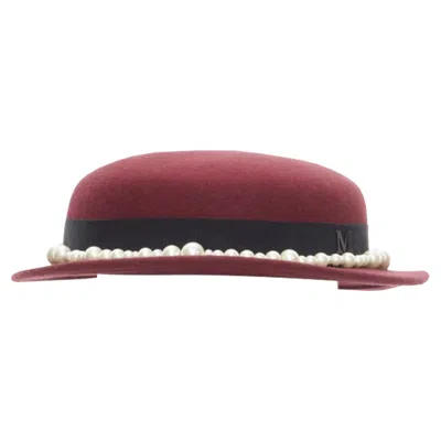 Maison Michel Melanie Pearles Wool Felt Fedora Hat In Brown