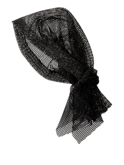 Maison Michel Mesh Hair Scarf In Black