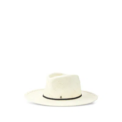 Maison Michel Mimi Ribbon-detailed Hat In White