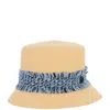 Maison Michel Natural Textured Bucket Hat In Neutral