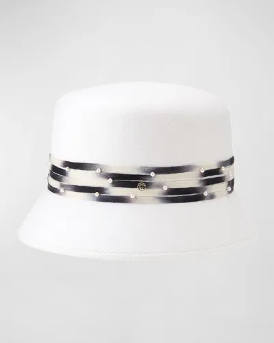 MAISON MICHEL MINI NEW KENDALL PEARLY TIE-DYE WOOL BUCKET HAT