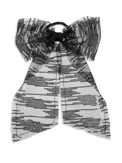 Maison Michel Mini Wicole Bow Hair Tie In Gray