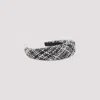 Maison Michel Textured Tweed Headband With Metallic Accents In Gray