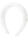 Maison Michel Miwa Logo-plaque Tweed Head Band In White