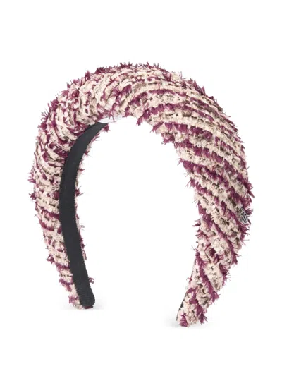 Maison Michel Miwa Tweed-effect Headband In Purple
