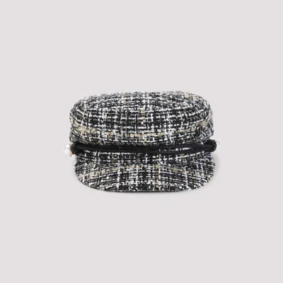 Maison Michel Multi Color Logo Hat In Gray