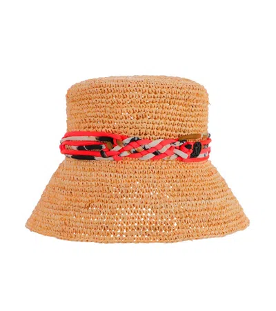 Maison Michel Natural Axel Raffia Bucket Hat In Beige