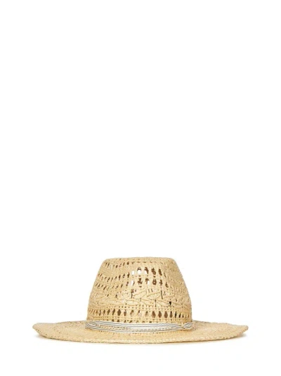 MAISON MICHEL NATURAL-COLORED CANNAGE PAPER STRAW FEDORA HAT