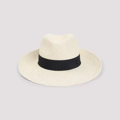 MAISON MICHEL NATURAL LOGO FEDORA HAT