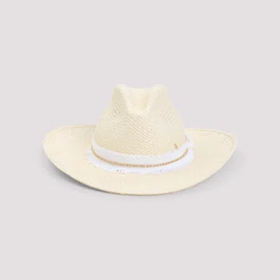 Maison Michel Natural Logo Fedora Hat
