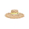 MAISON MICHEL NATURAL RAFFIA BIG NEW KENDALL TIE DYE RIBBON HAT