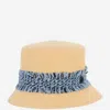 Maison Michel Natural Textured Bucket Hat In Brown