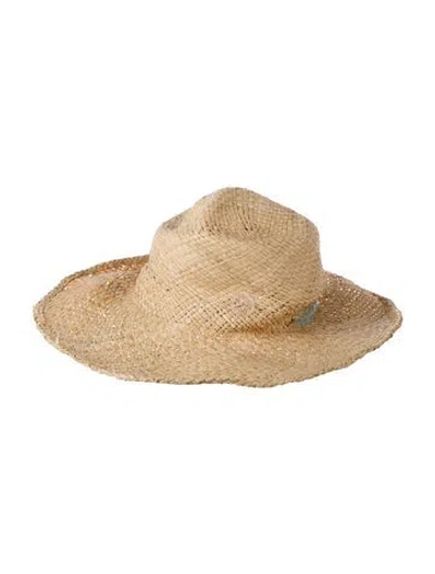 Pre-owned Maison Michel Neutral Raffia Sun Hat